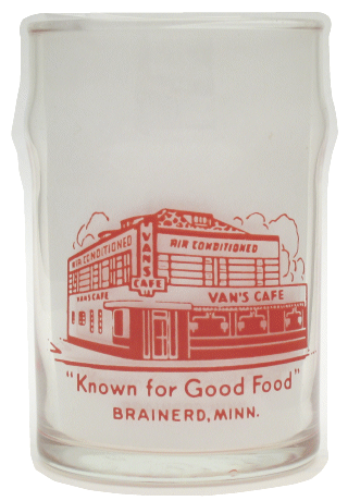 Van's Cafe Glass ca. 1965 Front