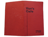 Van's Menu (ca. 1940?) Back and Front Covers