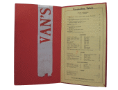 Van's Menu (ca. 1940?) Inside Front and Page 1